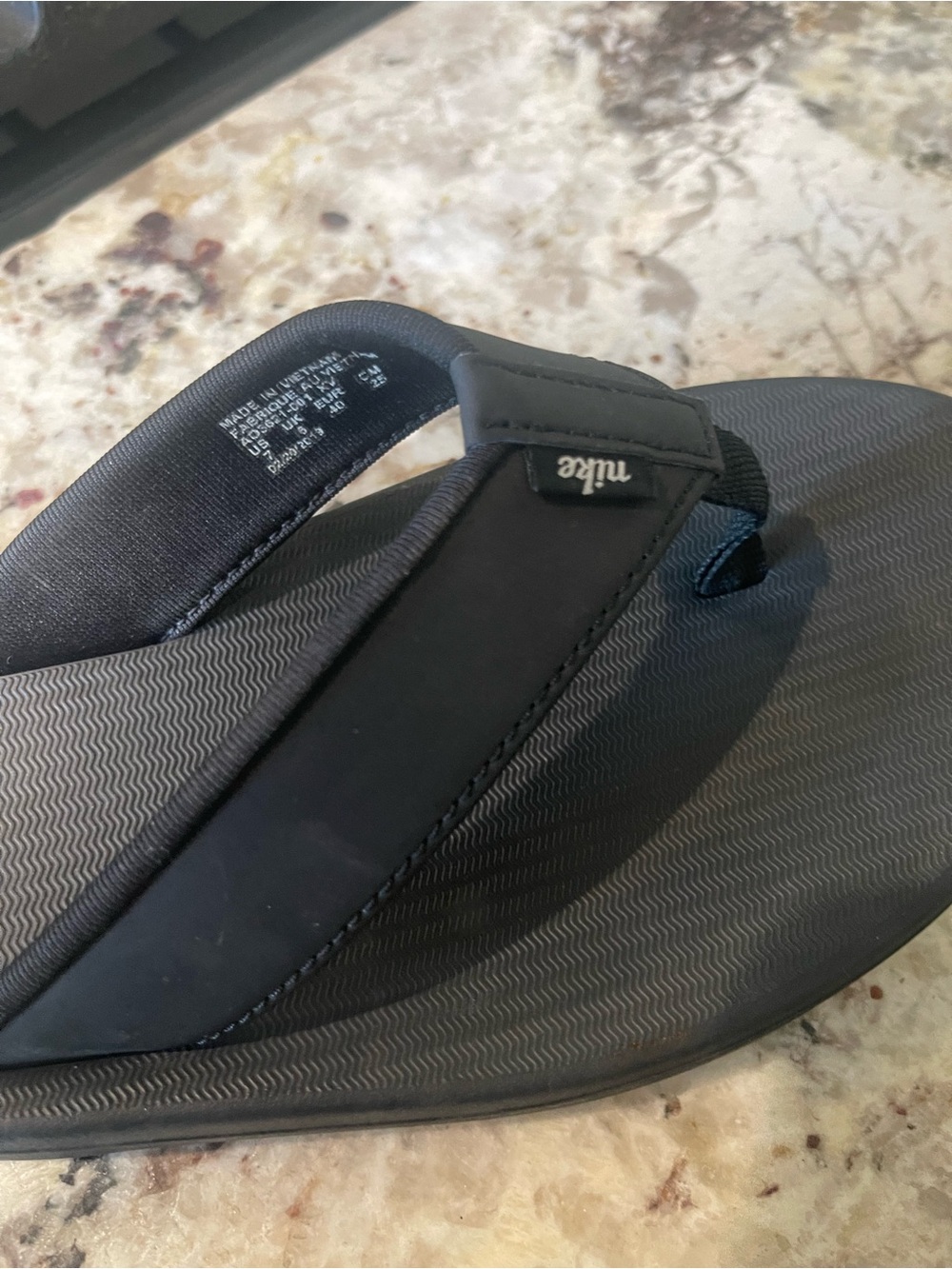 Nike Women's Black Padded Thong Sandals